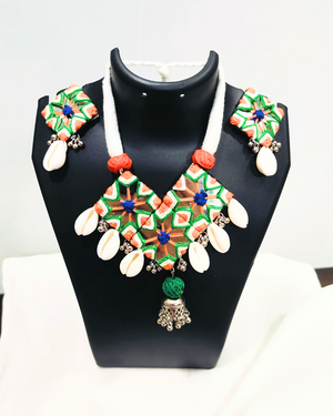 Tiranga Embroidery Necklace