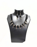 Black cotton Ball Necklace