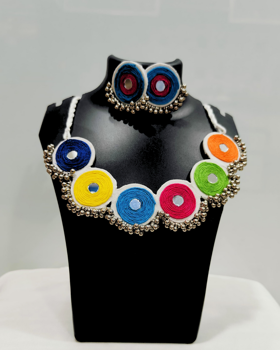 Multi Colour Fabric Necklace